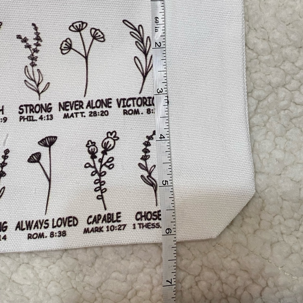 Floral Canvas Pouch with Inspirational Quotes NWOT - Picture 5 of 5